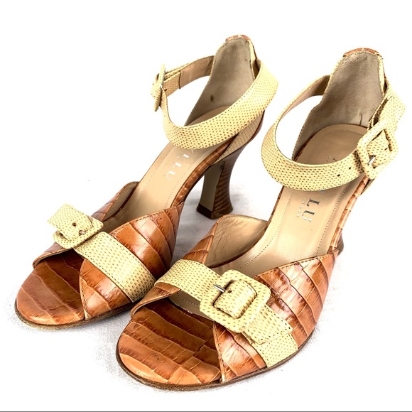 Anyi Lu Shoes - Anyi Lu Size 38 Handmade in Italy Textured Heels